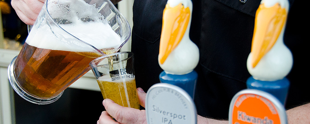 Pouring a beer into a glass